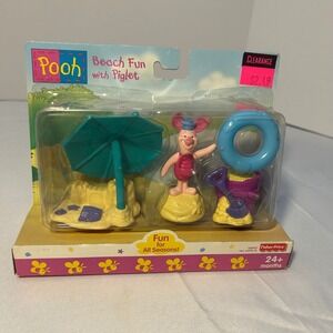 Fisher-Price Pooh Beach Fun‎ with Piglet Figure Playset 2001 New Sealed Toy